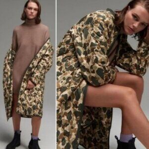 NWT EVERLANE Renew Long Liner Camo Jacket Size Small
